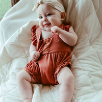 Organic Bamboo Ruffle Romper- Lilac