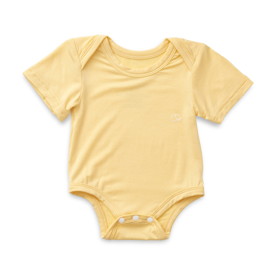 Organic Bamboo Spandex Bodysuit - Lemon