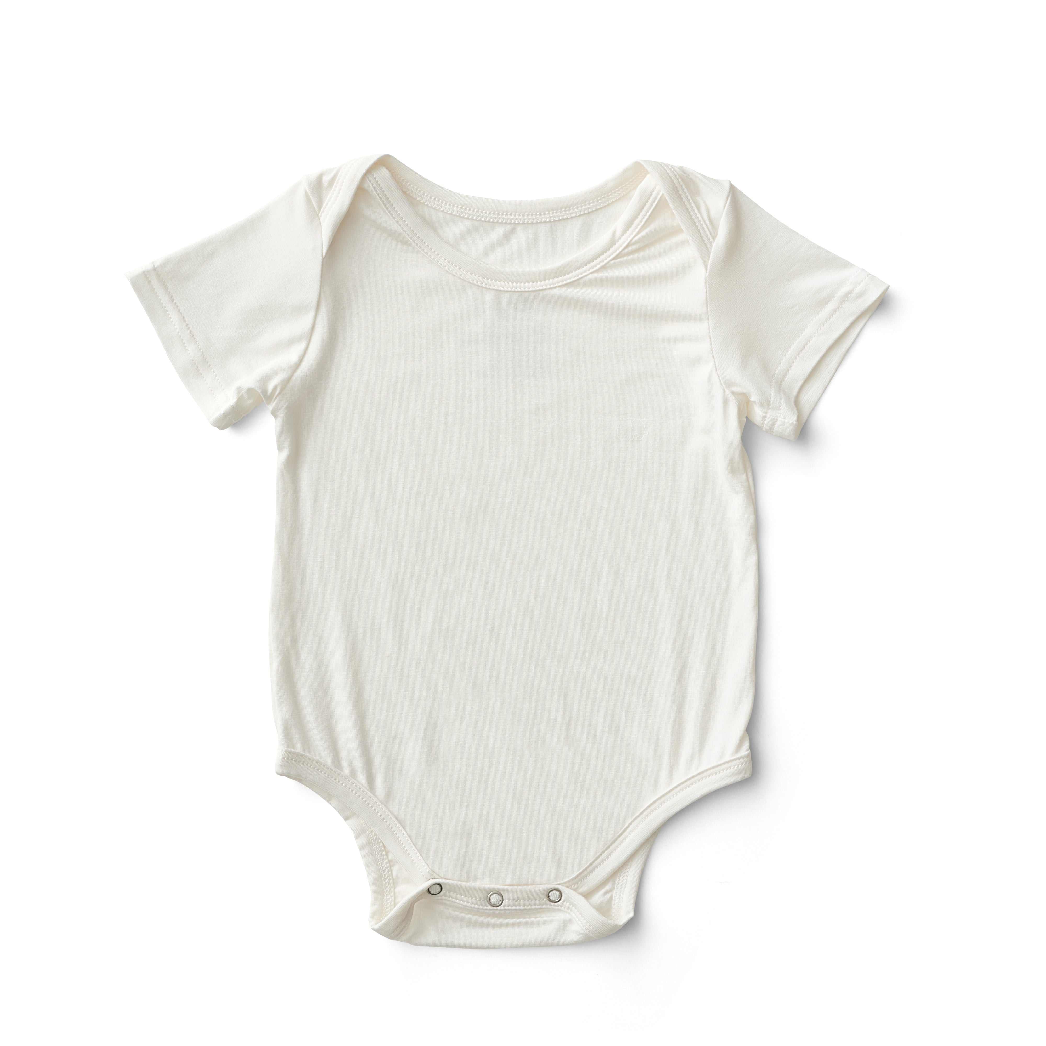 Organic Bamboo Spandex Bodysuit - Daisy White