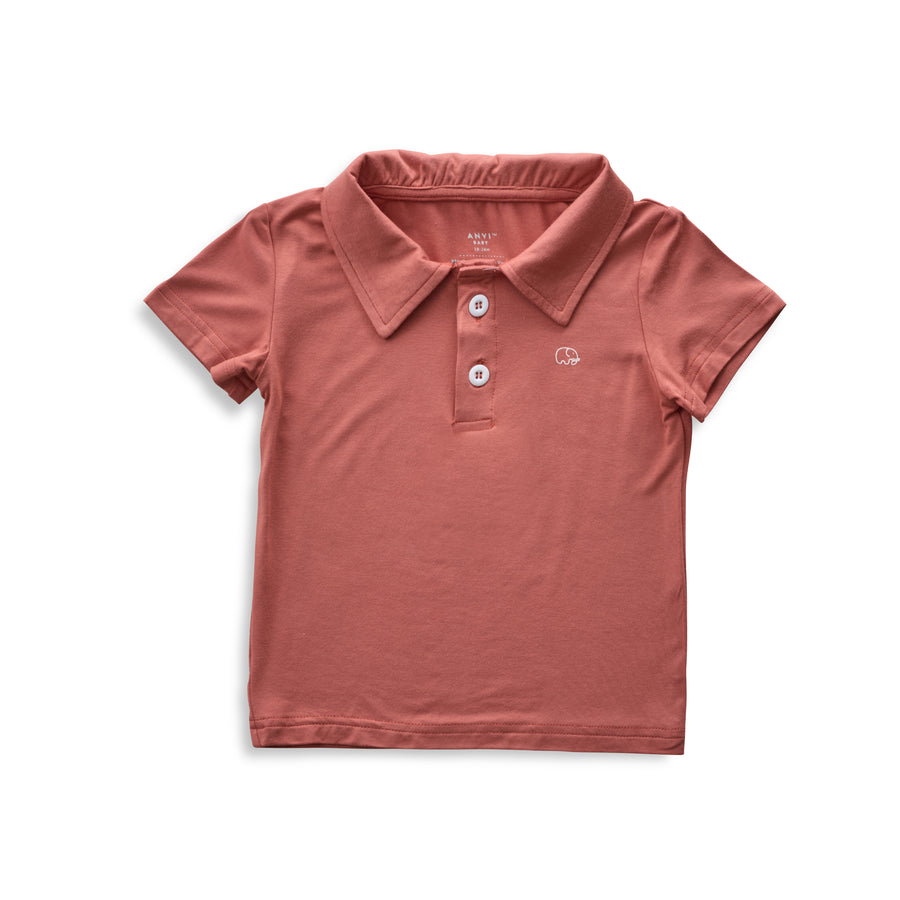 Bamboo Spandex Polo T-Shirt- Maroon