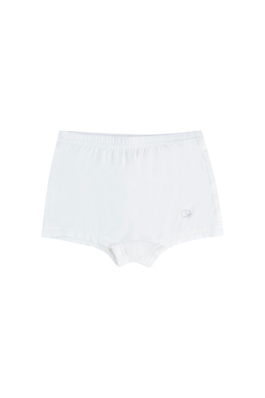 Organic Girls Bamboo Boxer Brief Underwear Set Of 3- White