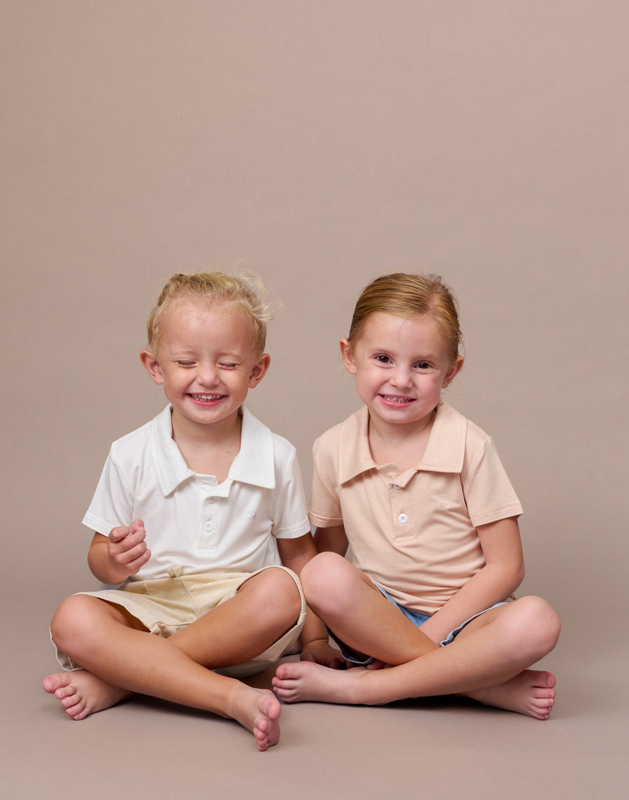 Bamboo Spandex Polo T-Shirt- Coral Peach