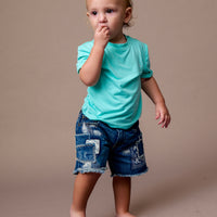 Bamboo Spandex T-Shirt- Aqua Blue