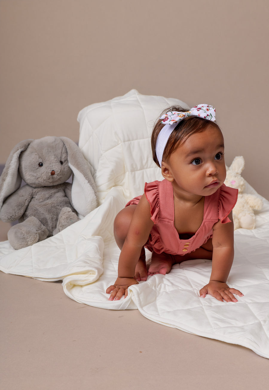 Organic Bamboo Ruffle Romper- Lilac