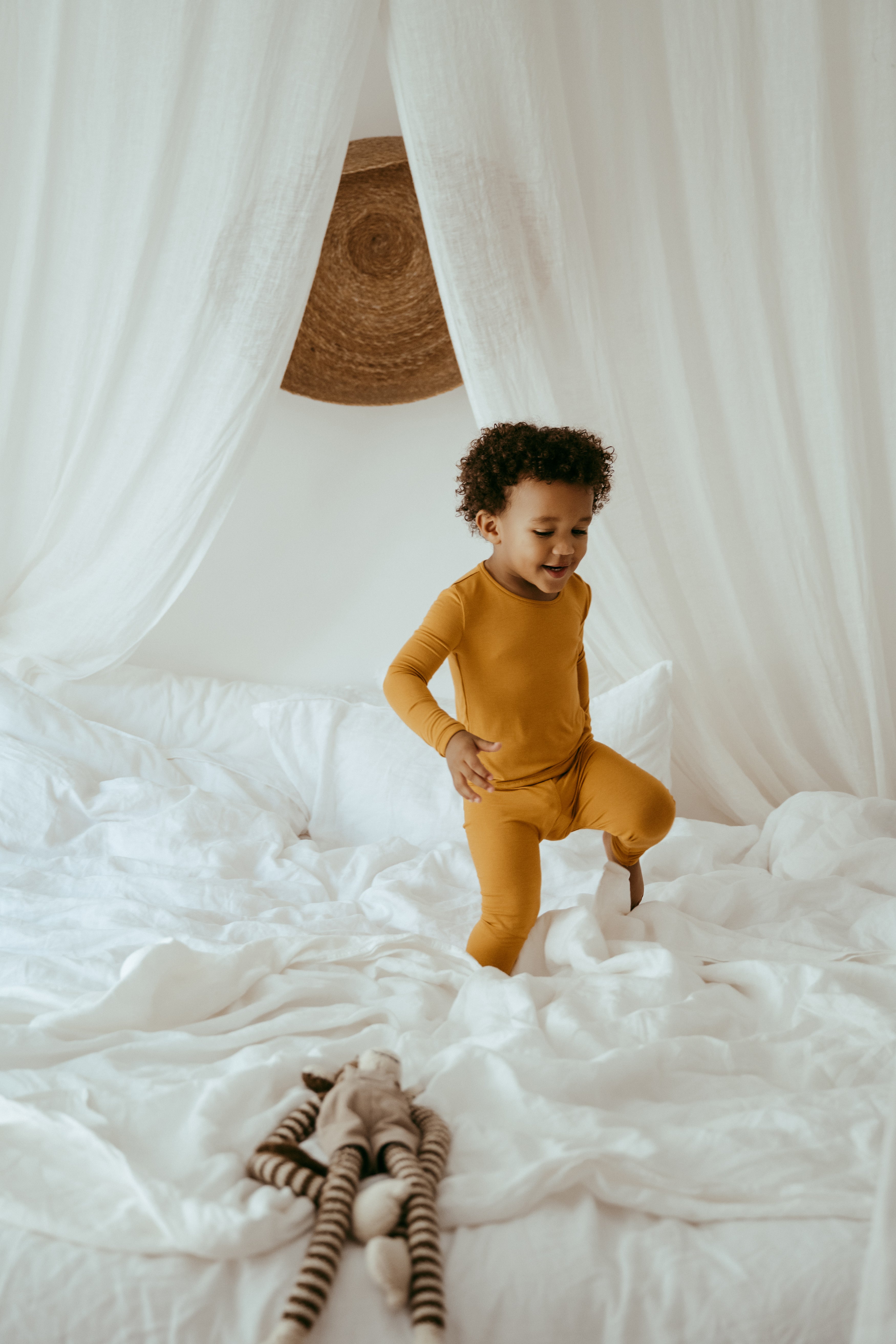 Organic Bamboo Spandex Pajama Set- Mustard