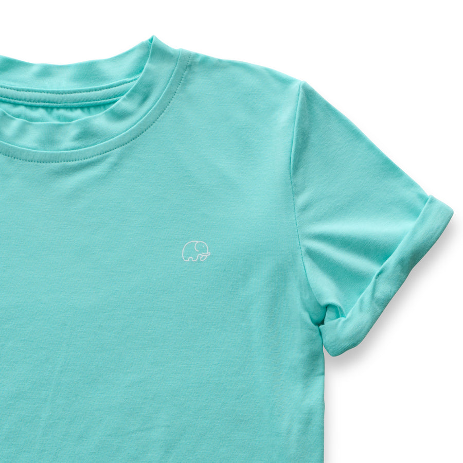 Bamboo Spandex T-Shirt- Aqua Blue