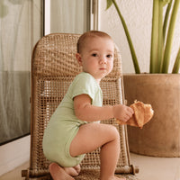 Organic Bamboo Spandex Bodysuit - Lime Green