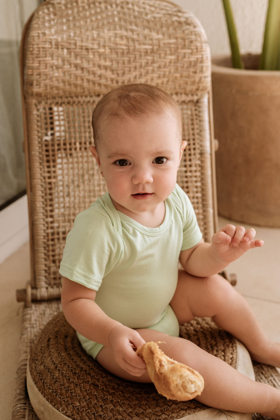 Organic Bamboo Spandex Bodysuit - Lime Green