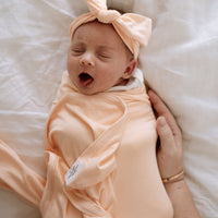 Anvi Baby Organic Headband & Swaddle Set- Bamboo Spandex - Peach