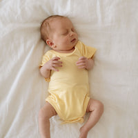 Organic Bamboo Spandex Bodysuit - Lemon