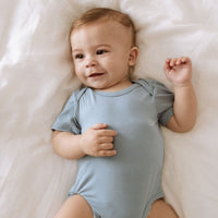 Organic Bamboo Spandex Bodysuit - Celestial Blue