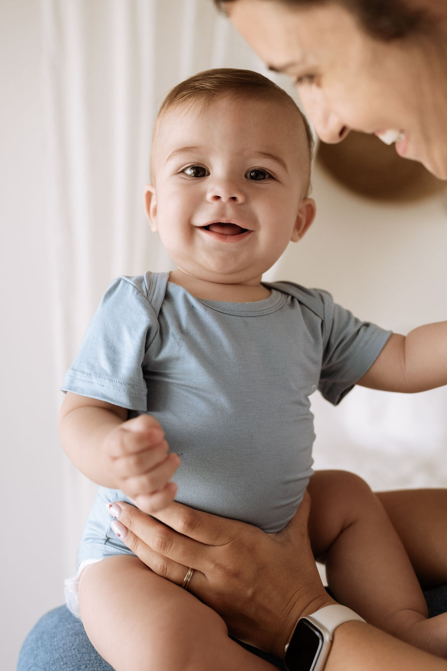 Organic Bamboo Spandex Bodysuit - Celestial Blue