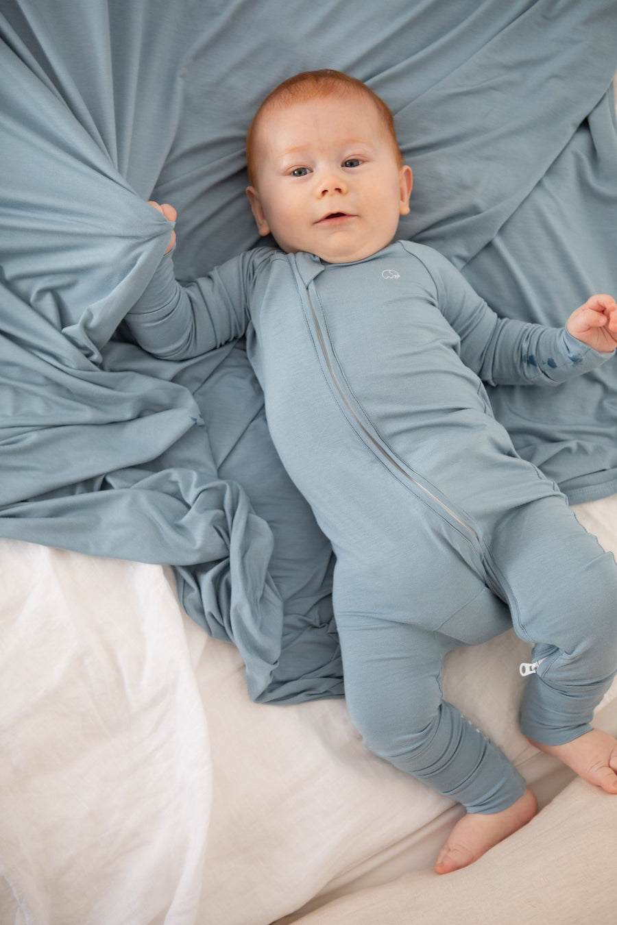 Bamboo Swaddle & Sleep Suit Newborn Gift Set- Celestial Blue