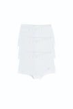 Organic Girls Bamboo Boxer Brief Underwear Set Of 3- White