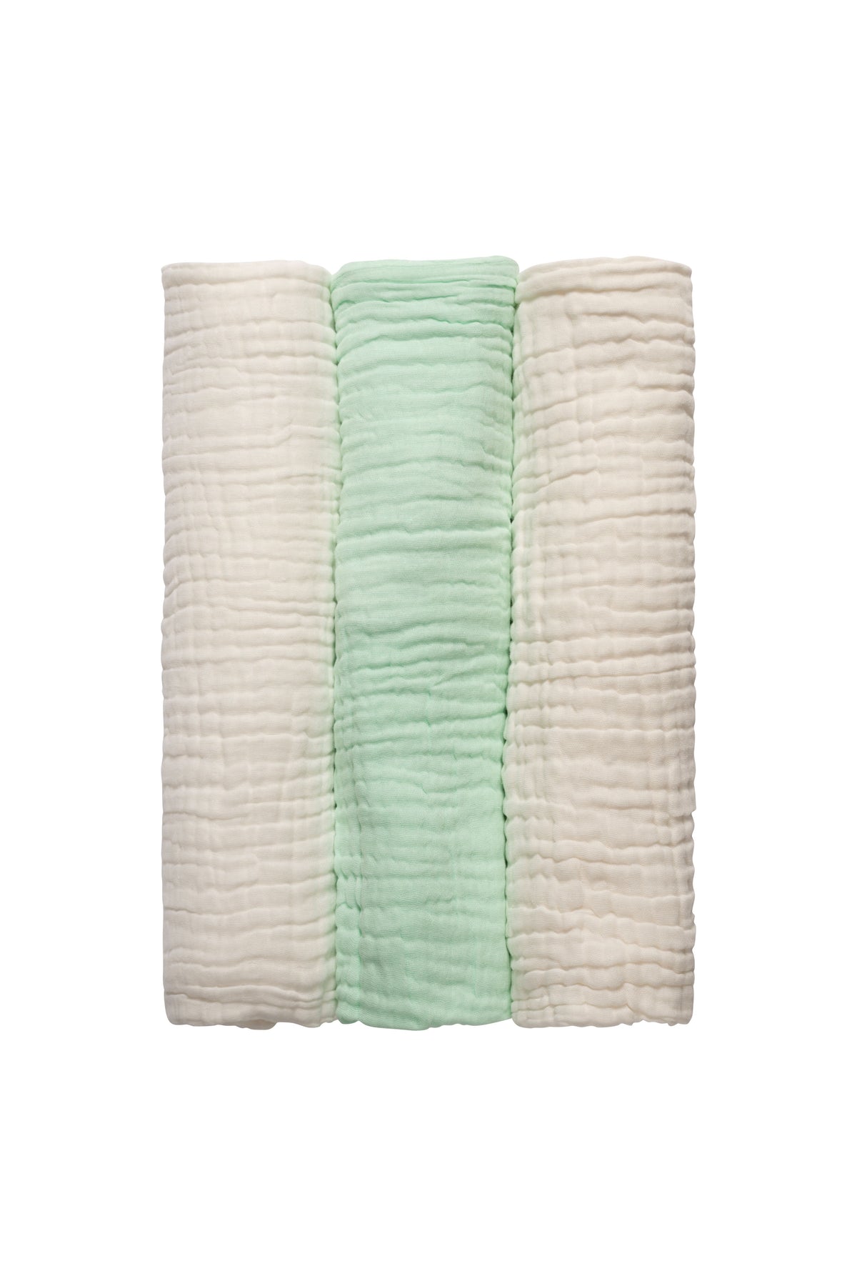 Set of 3- 100% Organic 6 layered Muslin Bath Towel-Mint & Cloud