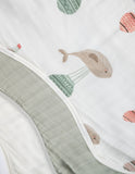 Set of 3 Organic Bamboo Burp & Bib Cloth - The Flying Whale