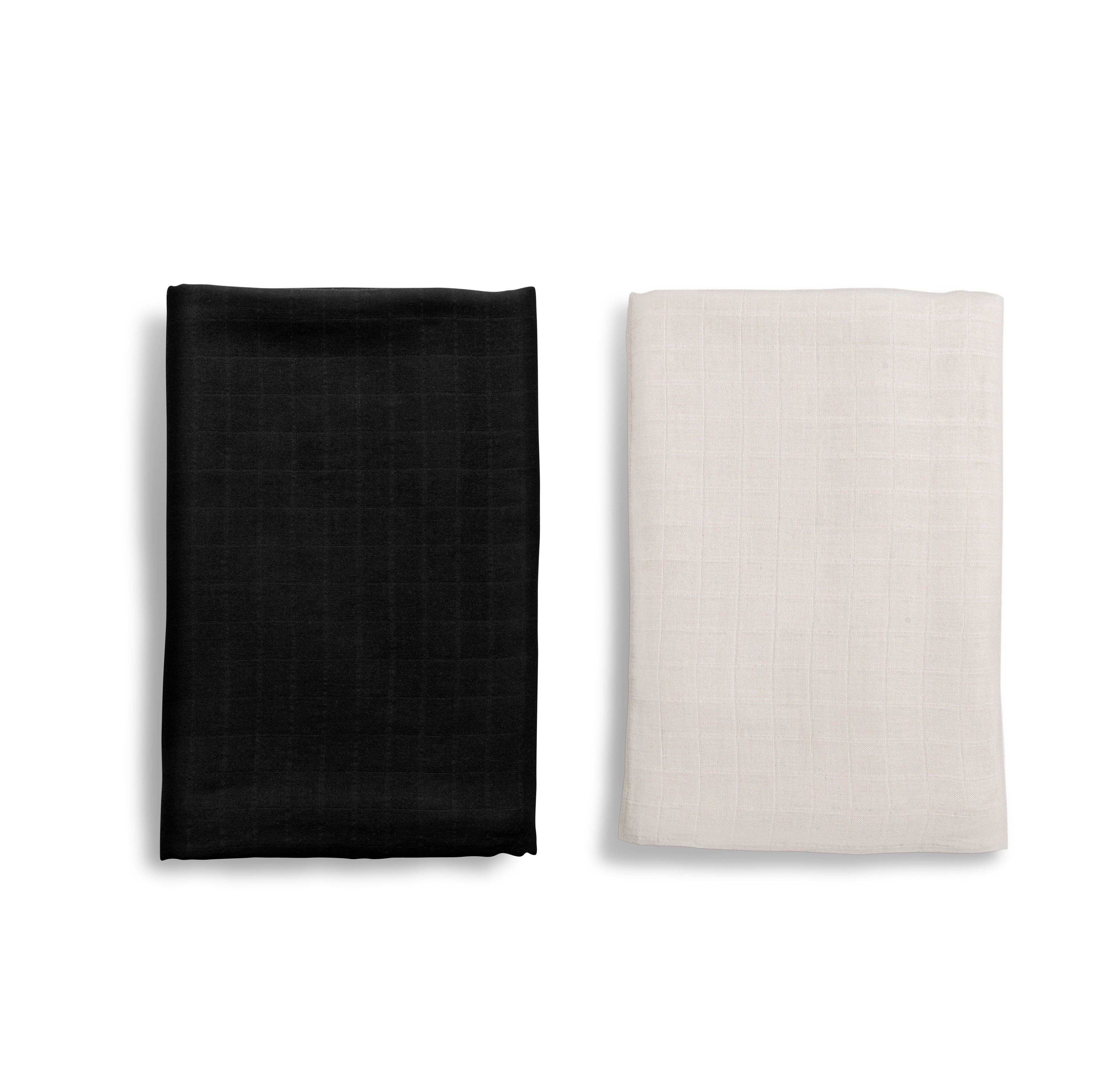 Organic Bamboo Muslin Swaddle  | Set of 2 | Monochrome