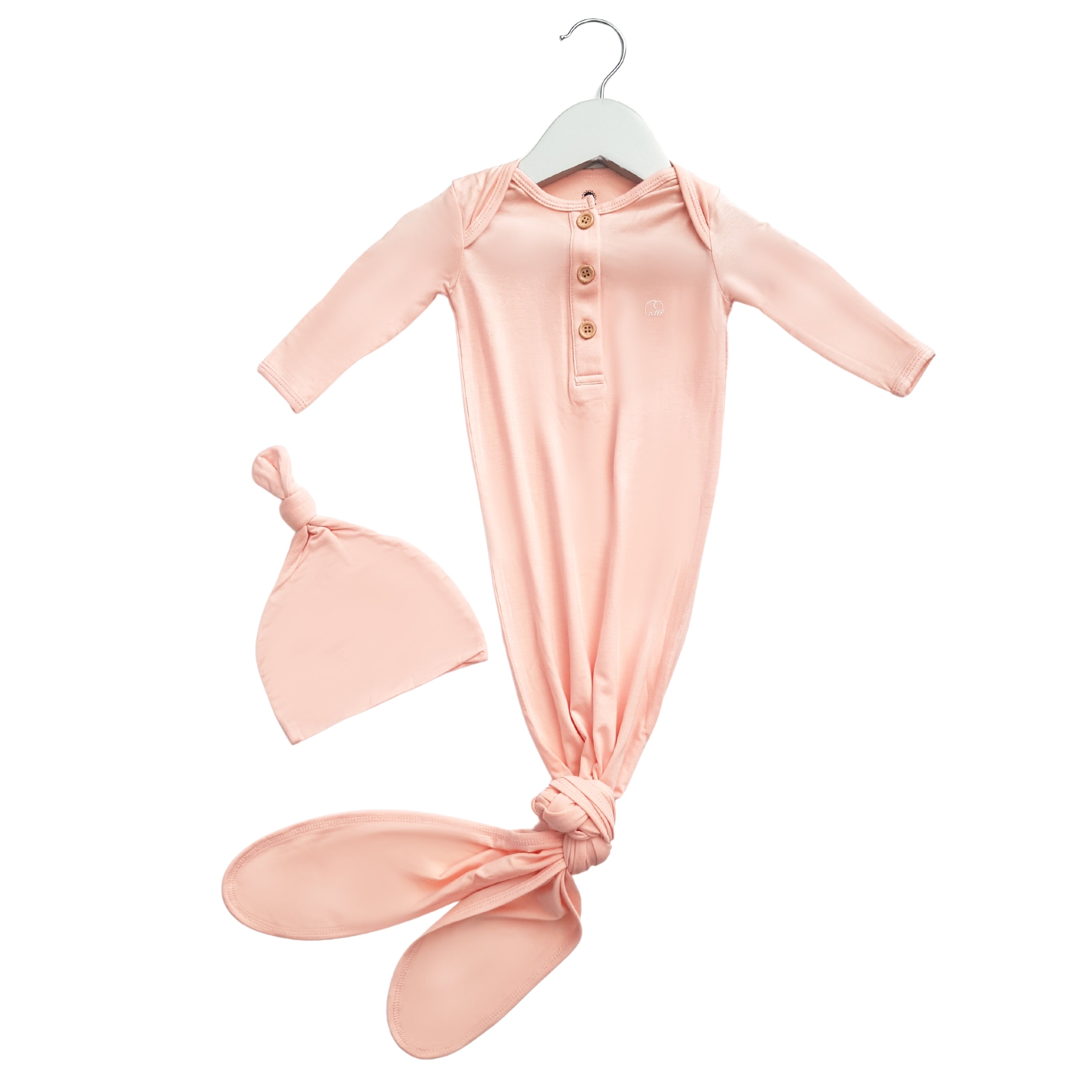 Organic Bamboo Knotted Gown & Beanie Set | That's Peachy