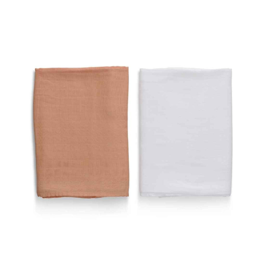 Organic Bamboo Muslin Swaddle  | Set of 2 | Peaches and Cream