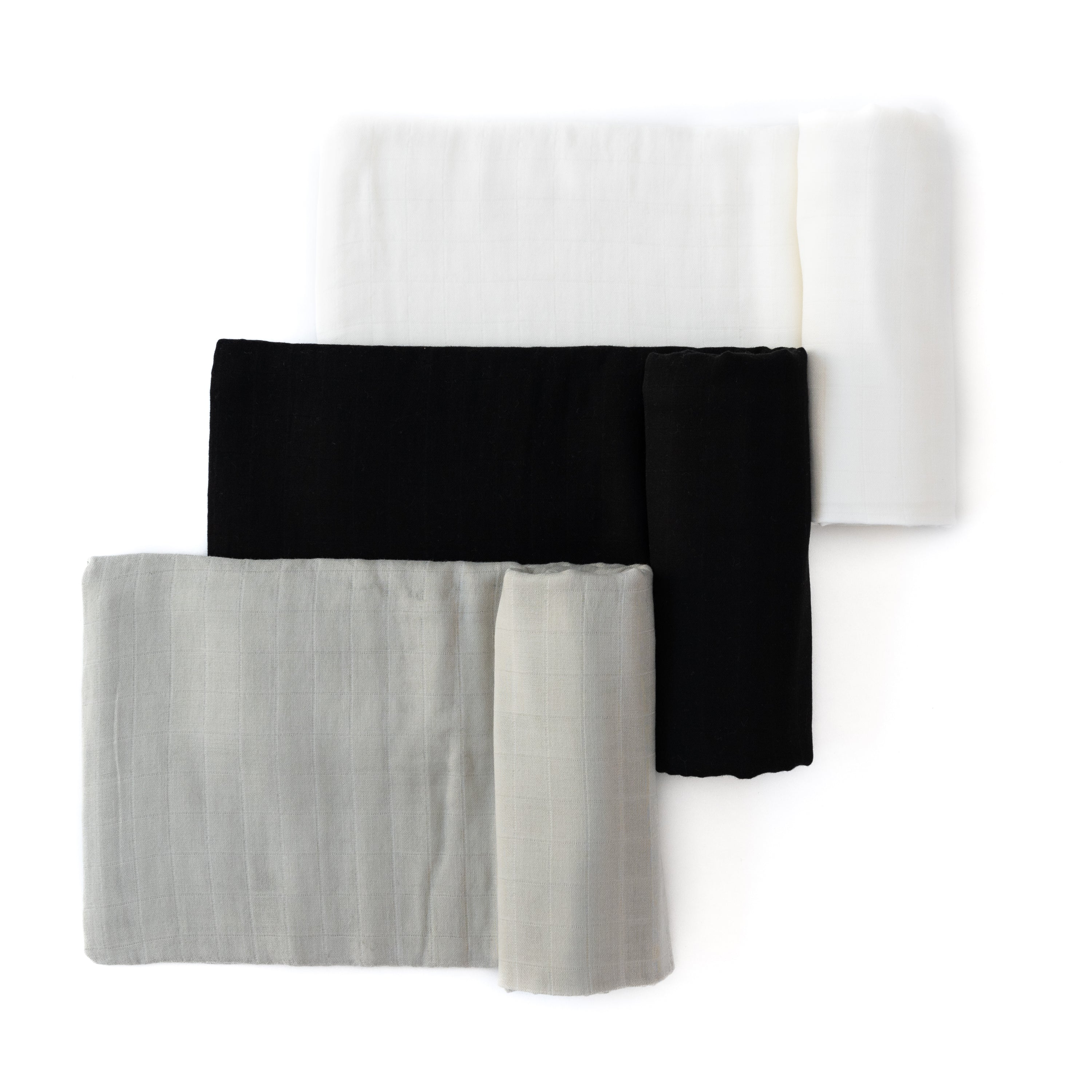 Set of 3 Organic Bamboo Swaddle- Monochromatic