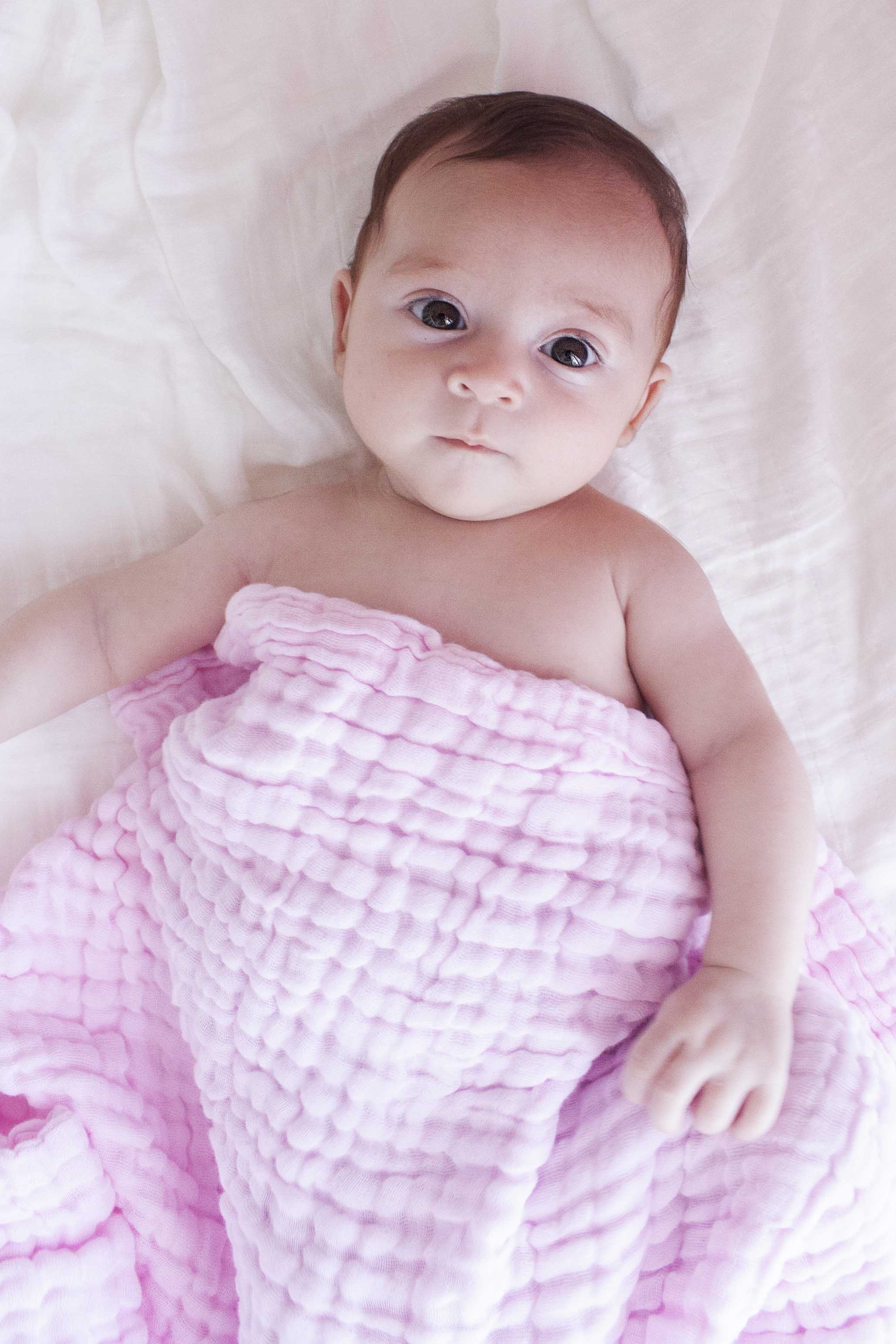 Muslin Bath Towel (6-layered) | Baby Pink