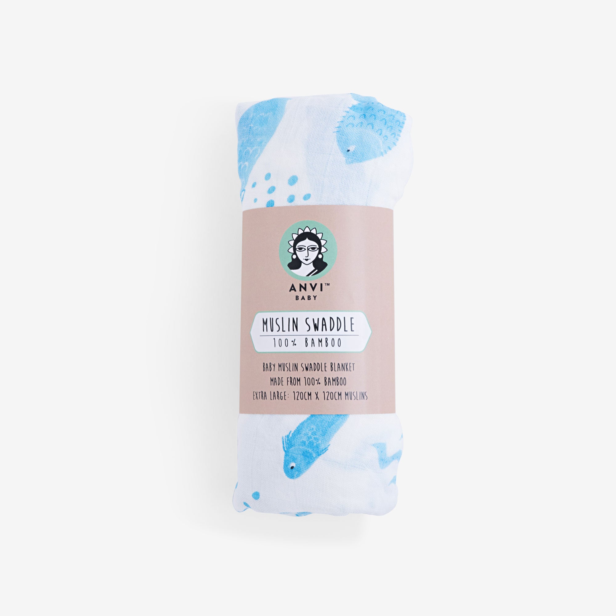 Muslin Swaddle | 100% Bamboo | Ocean Bliss